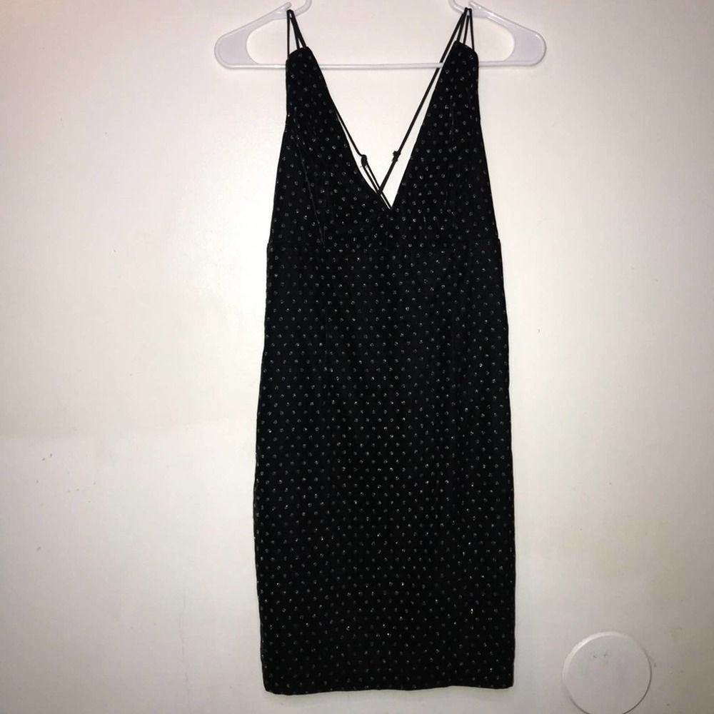 NWT Express black with silver dots mini dress
